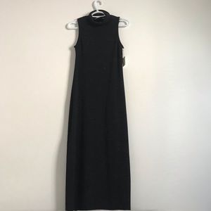 black mock neck maxi dress